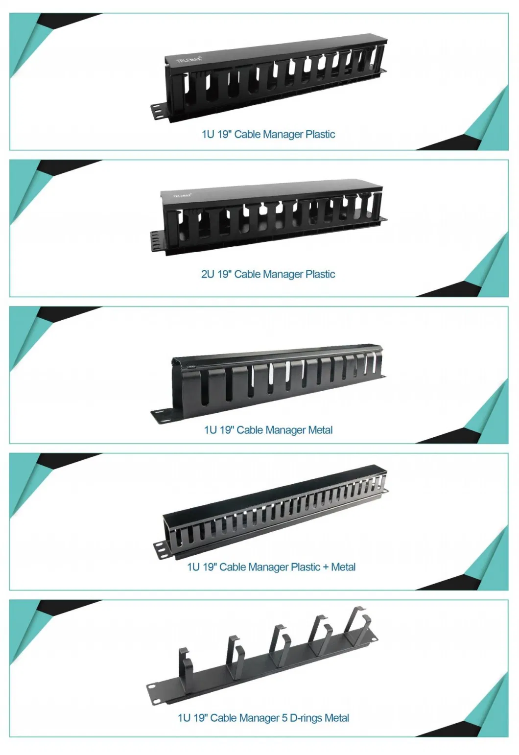 19 Inch 1u 2u ABS Plastic Material Vertical Rack Server Cable Management