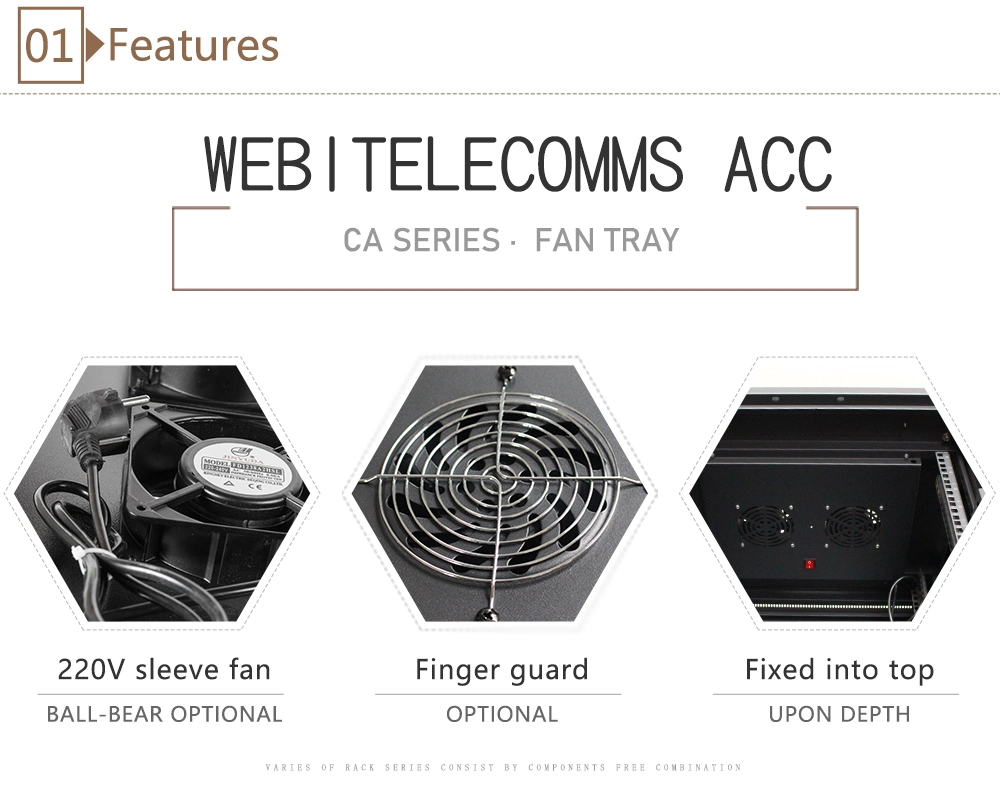 Data Network Cabinet Build in Roof Fan Tray for Server Rack with Earthing Cable