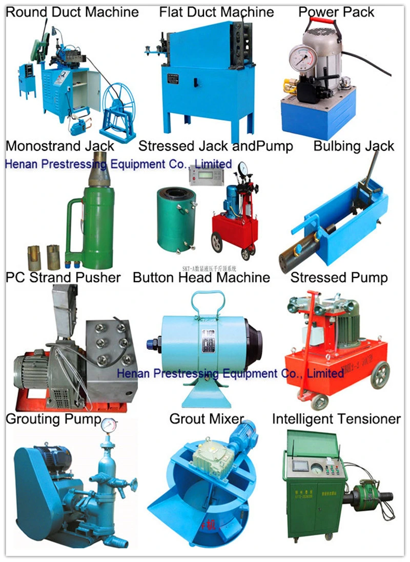 Multiple Prestressed Jack and Pump for 7 Strands, 12 Strands, 15 Strands, 19 Strands