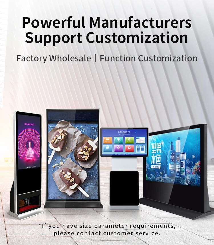 75 Inch Indoor Touch Screen LCD Outdoor Advertising Totem Kiosk Digital Signage and Displays