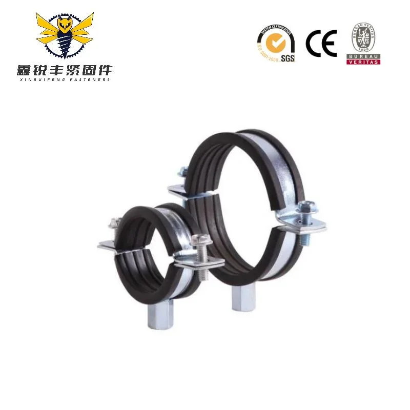 Galvanized Metal Conduit Stainless Steel Pipe Clips Plastic EPDM Rubber Lined R Hose Clamp Hanging Clamp with Rubber P-Clip