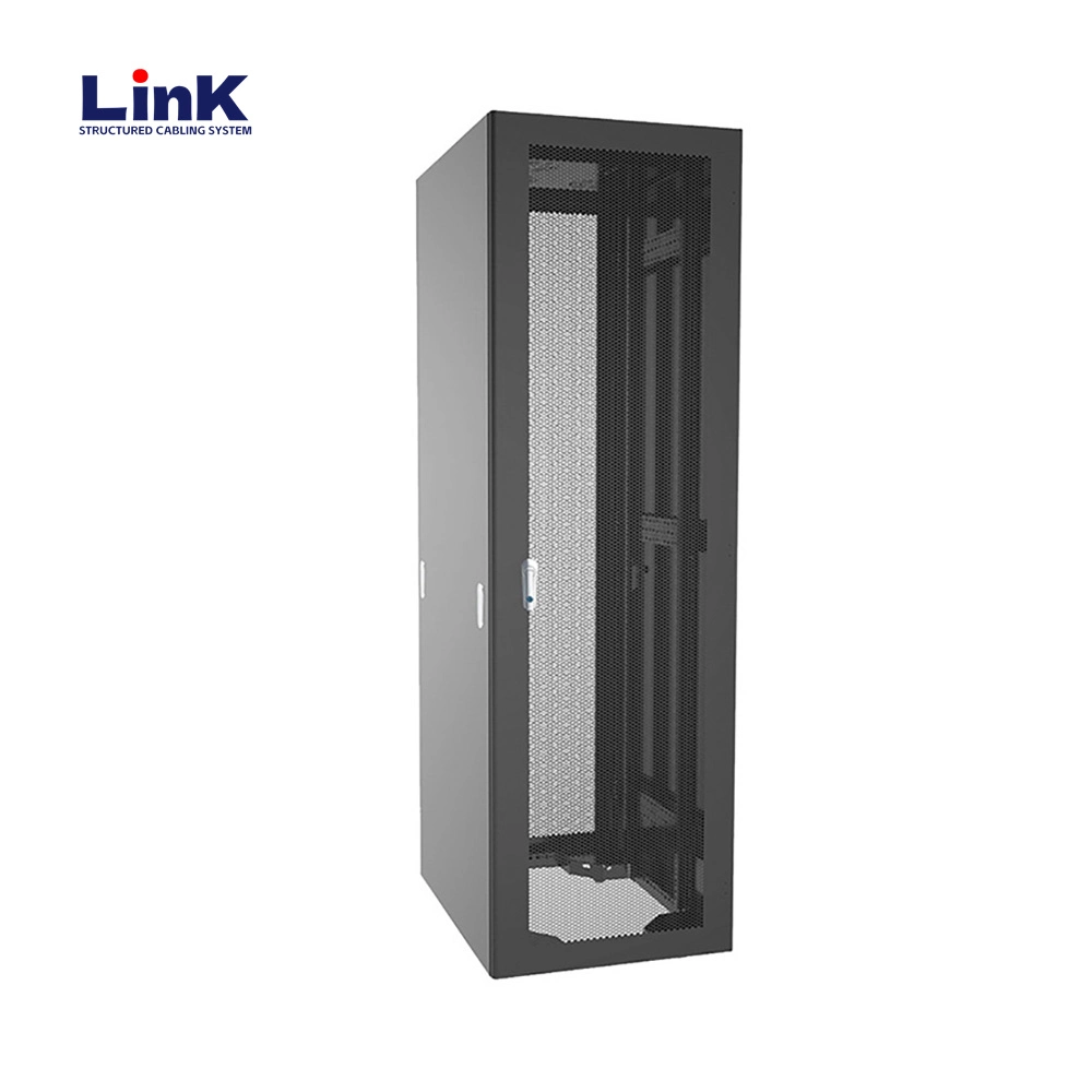 Heavy Duty Data Center Server Rack with Lockable Removable Side Panels and Dual Cable Management Rails