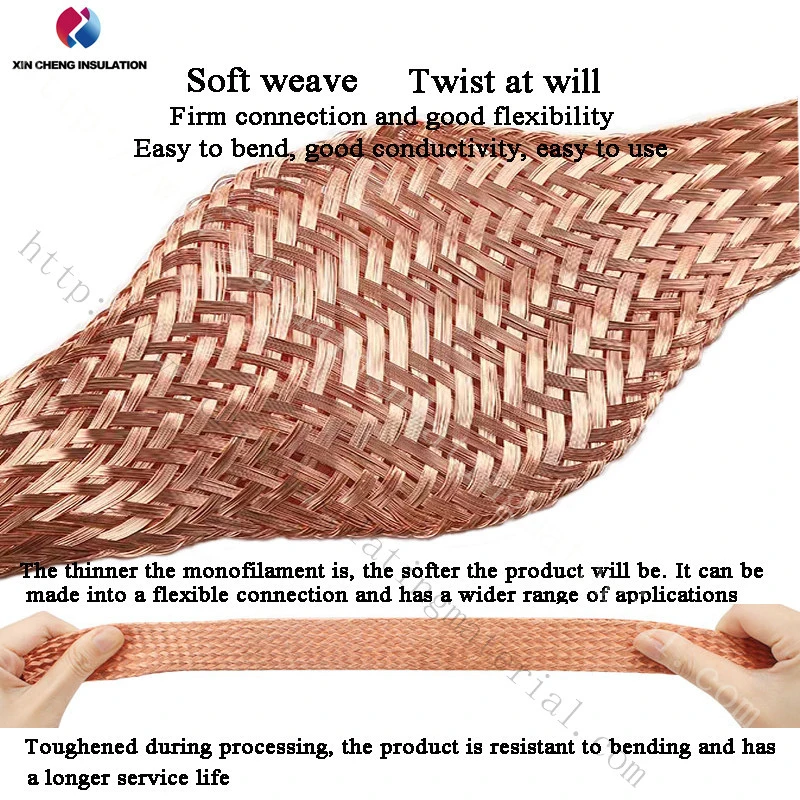 High Quality Flat Braided Tinned Copper Wire 20mm Wide Ground Strap