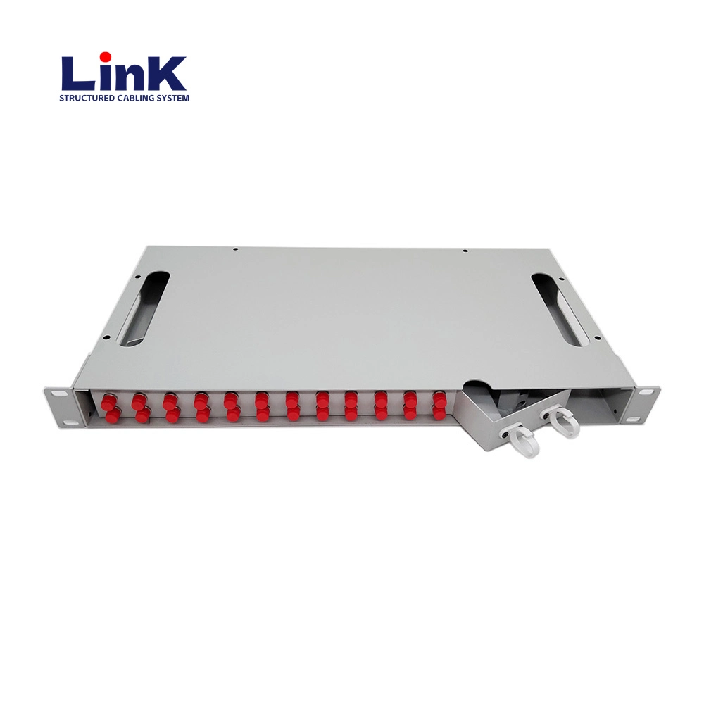 Rackmount Rotary Sliding Fiber Patch Panel with 24 FC St Ports and Cable Management
