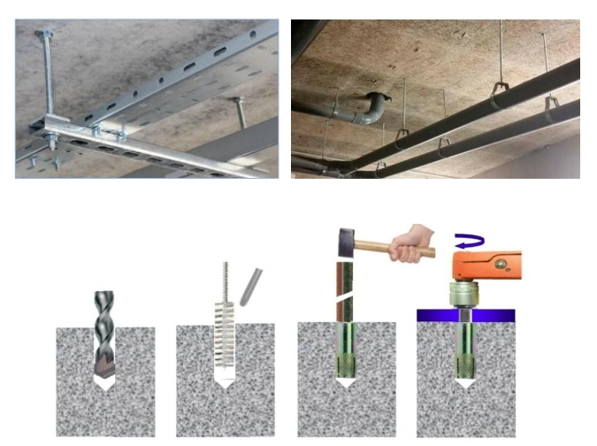 M6-20 Carbon Steel Drop in Anchors with Knurl Outside as Heavy Duty Type for Building Material in Construction