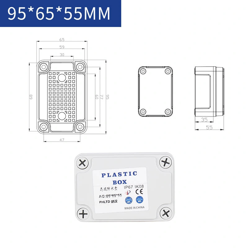 Phltd 100-100-75mm Waterproof Junction Boxes Electrical Enclosure Wiring Connection Box ABS Plastic Boxes