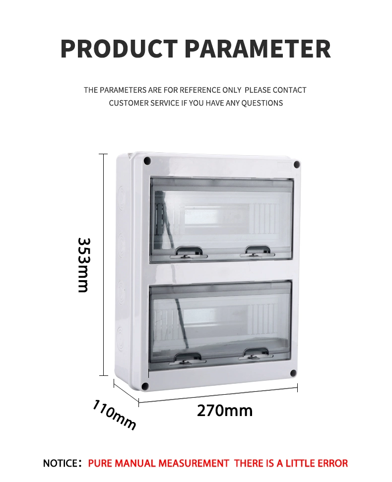 Ht-24 24way IP65 Waterproof Dustproof Flush Type 24 Way Pole MCB Junction Distribution Box