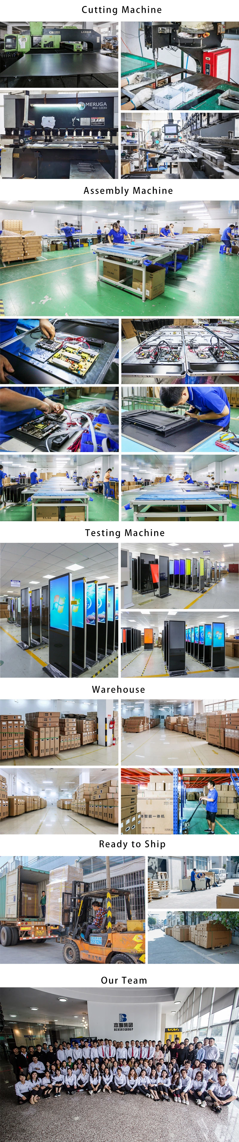 75 Inch Indoor Touch Screen LCD Outdoor Advertising Totem Kiosk Digital Signage and Displays