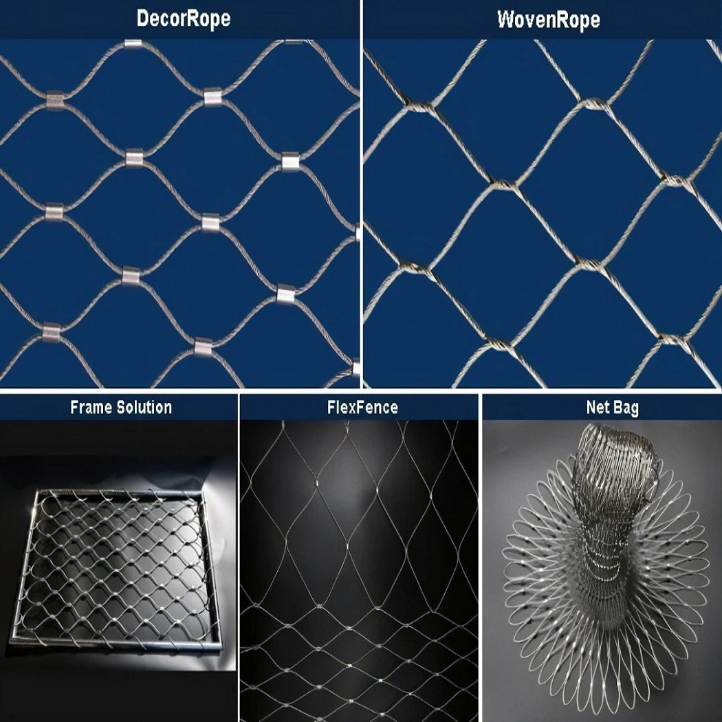 Flexible Cable Netting Stainless Steel Wire Rope Mesh Balustrade Net Railing Protective Rope Mesh
