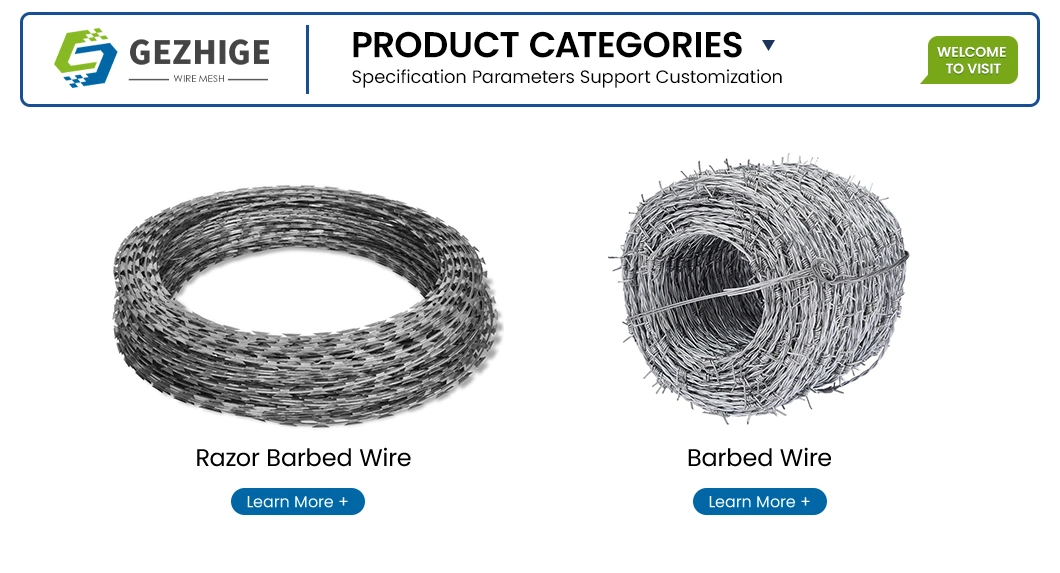 Gezhige Tensioning Barbed Wire Factory 960mm Diameter High Security Razor Barbed Wire China 13X13 Wire Size Anti Theft Barbed Wire