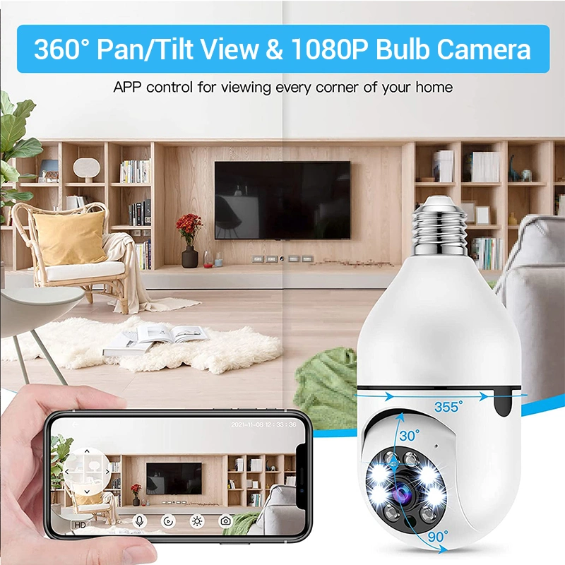 Hot Sell 1296p 3MP Wireless Night Vision Panoramic Surveillance Camera IR LED Light WiFi CCTV Bulb Security Camera