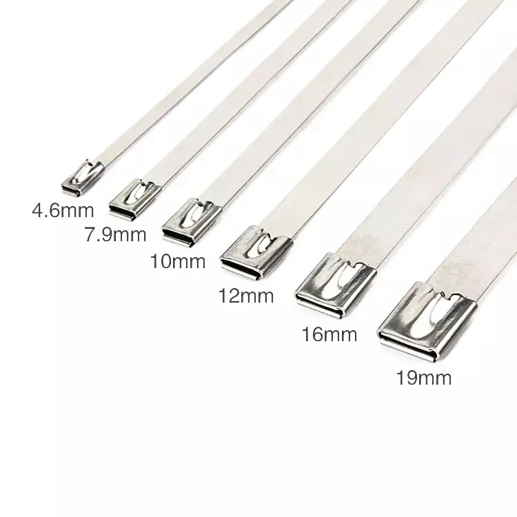 High Quality 4.6mm 7.9mm Width 100-1500mm Length 304 316 Material Pack of 100 PCS Stainless Steel Cable Zip Tie