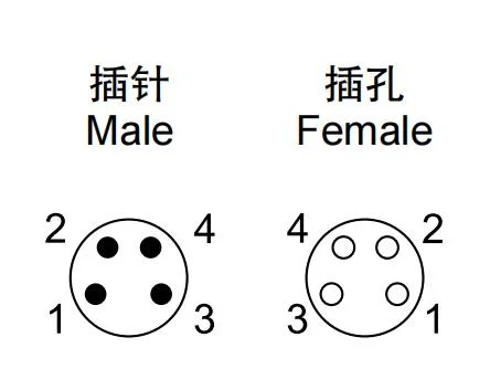 IP67 M8 Male Straight to Female Angled Connector Molded Double-Ended Cordsets