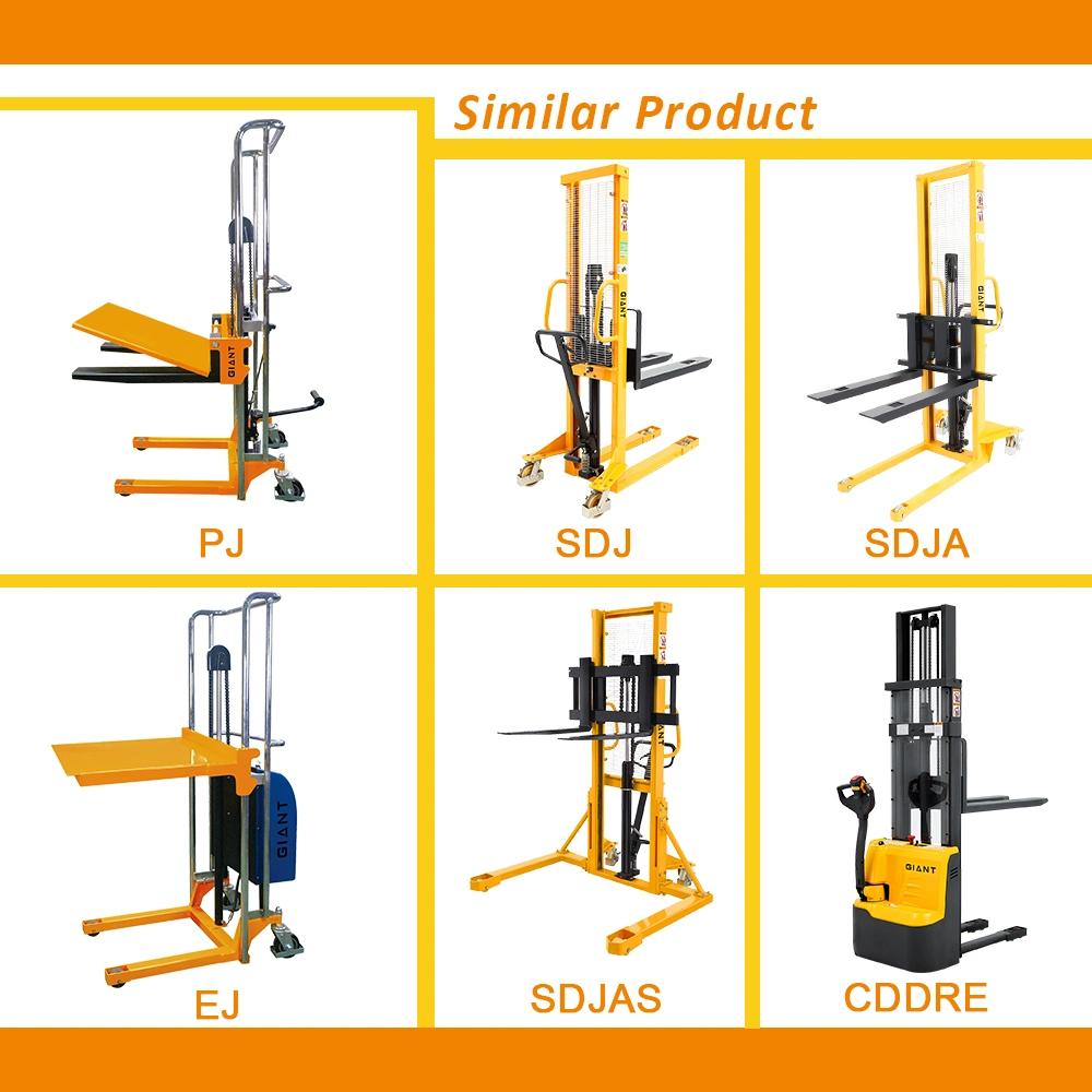 500kg Capacity Self Loading/Unloading Electric Pallet Stacker with Portable Self Lift Ability Fork Stacker Hydraulic Truck (CDD05Z)