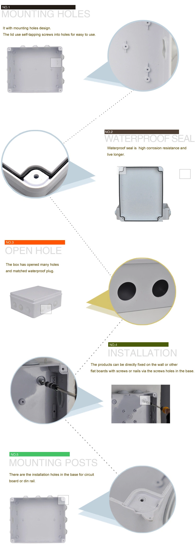 200*155*80 in Ground Cable Connection Junction Box Waterproof IP65