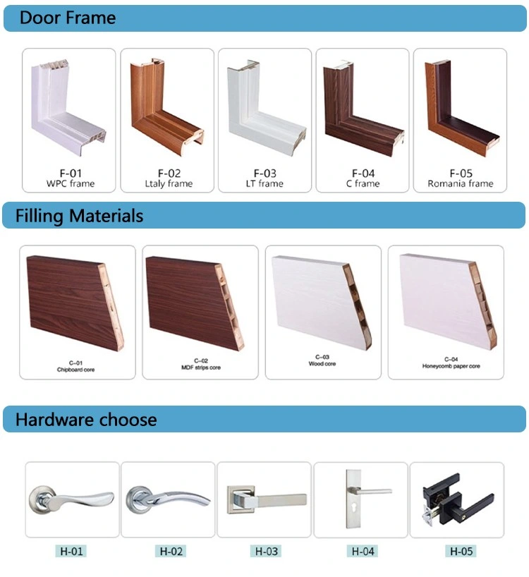 Teak Wood Door Design PVC Coating Surface Finished Interior Wood Doors