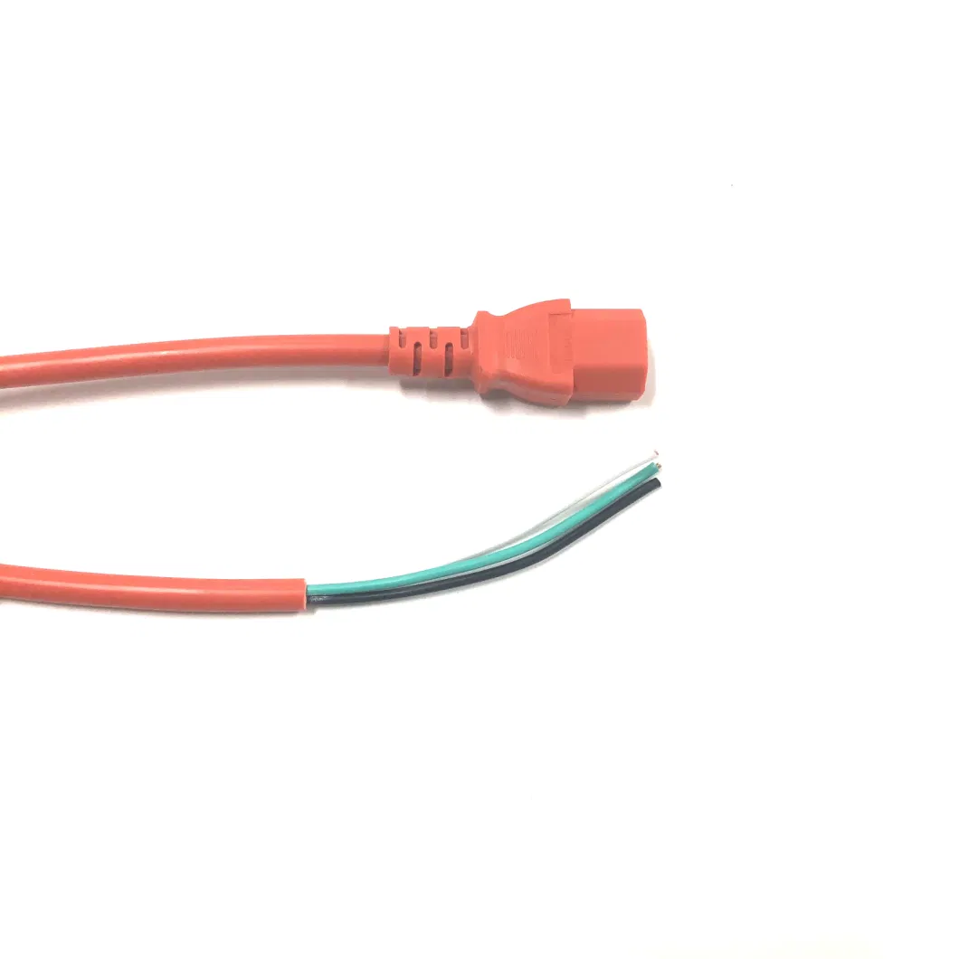 18AWG C15 to Open End Red Color Power Cord Power Cable