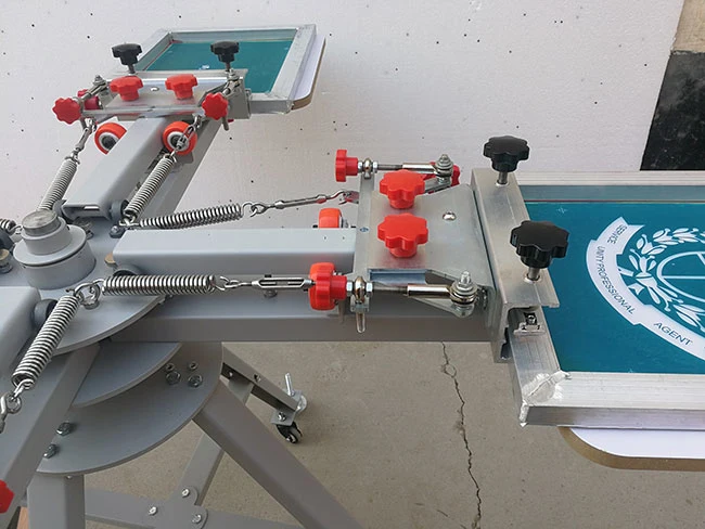 4 Color 4 Station Silk Screen Printing Press Machine with Micro Registration