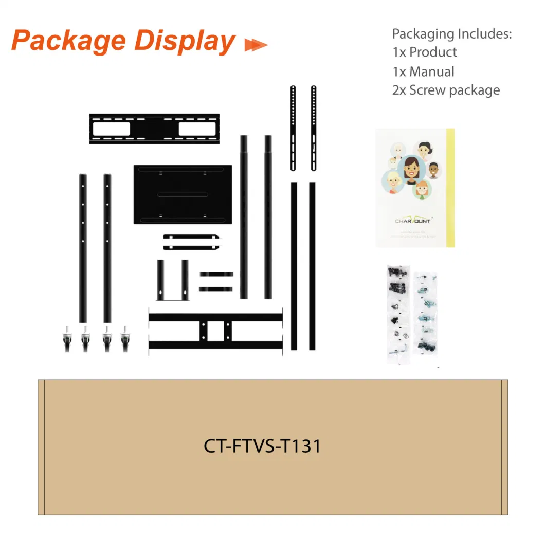 Economic TV Trolley Stand for 30&quot;-55&quot;, TV Trolley Designs (CT-FTVS-T131)