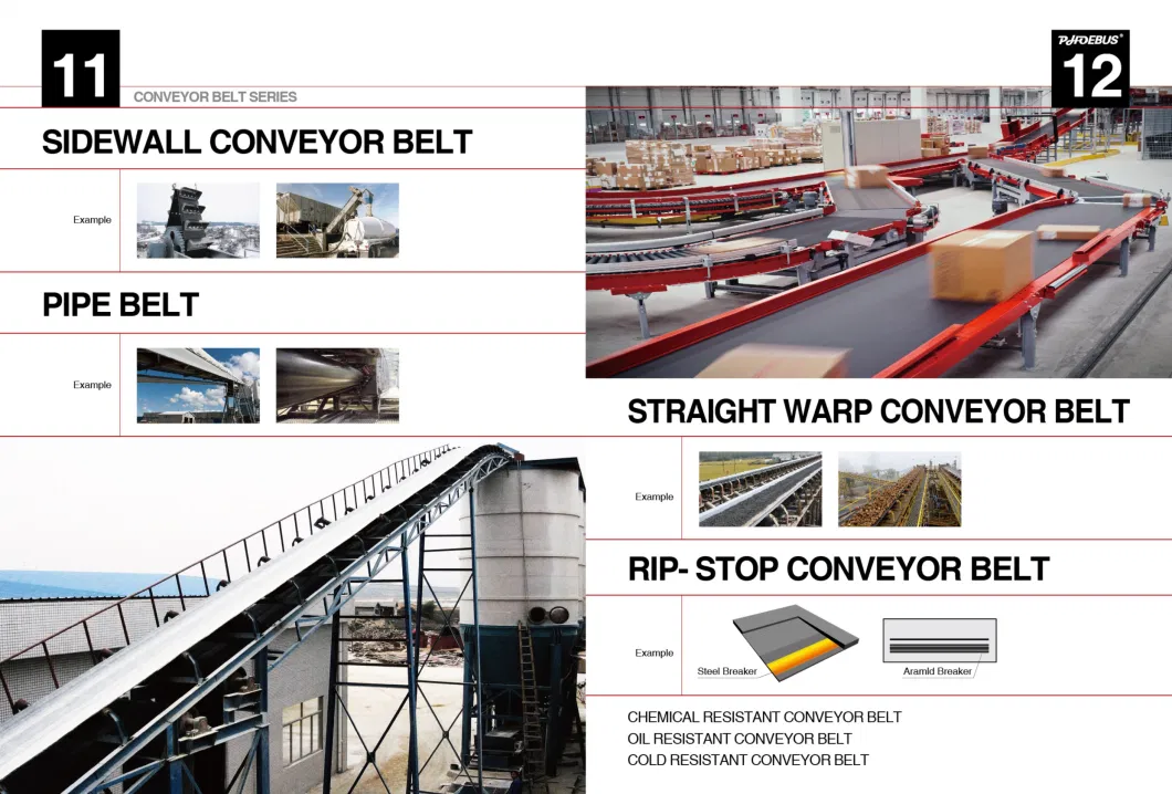 Ep Polyester Steel Cord Heat Flame Cold Oil Acid Alkali Impact Wear Resistant Rip-Stop Chevron Straight Warp Sidewall Pipe Rubber Conveyor Belt