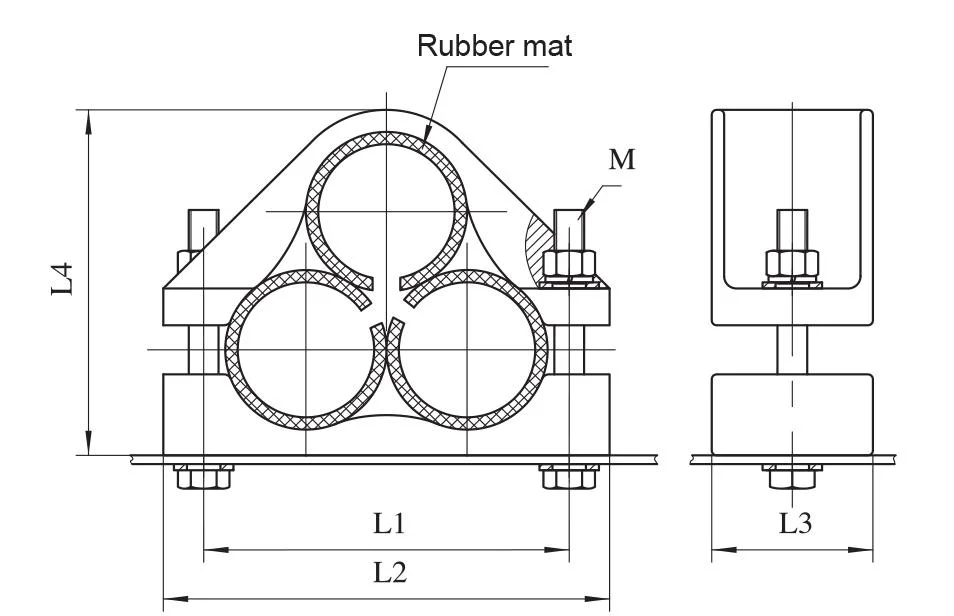 Aluminum Power Cable Cleat Clamp High Voltage Cleatmetal Wire Cable Cleat