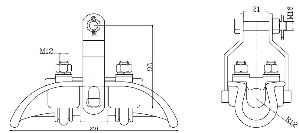 Overhead Power Line Hardware Aluminium Alloy Suspension Clamp