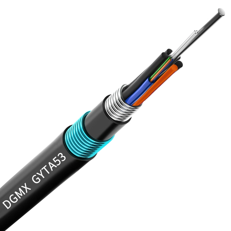 Wholesale 2 4 6 8 10 12 24 Core GYTA Outdoor Duct Coaxial Direct Burial Fiber Optic Cable From 22 Years Factory Hanxin
