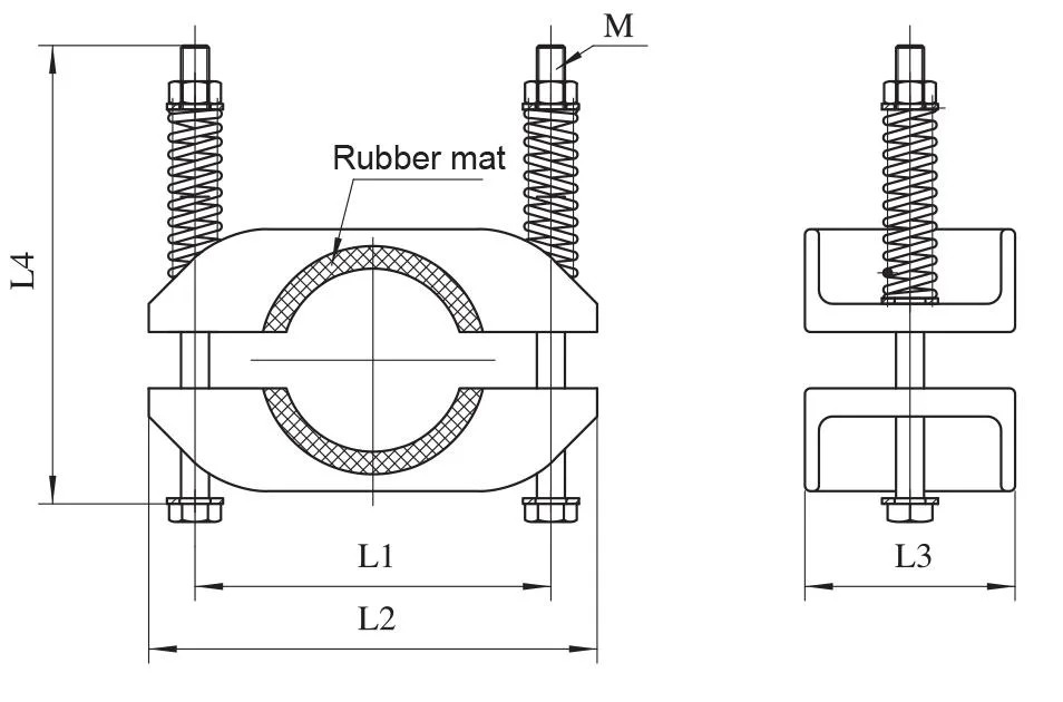 Aluminum Power Cable Cleat Clamp High Voltage Cleatmetal Wire Cable Cleat