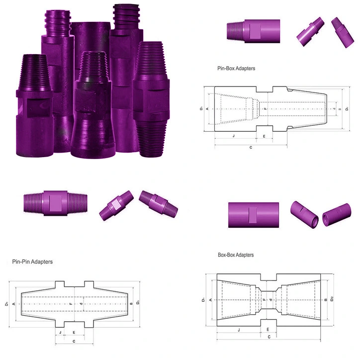 Drill Pipe Crossover Sub Pin-Box Pin-Pin Box-Box Thread Crossover Couplings