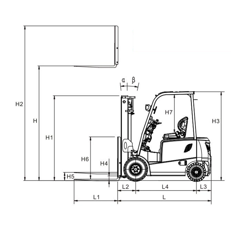 4ton AC Motor Electric Counterbalanced Fork Lift Lithium Battery Forklift Truck with ISO CE