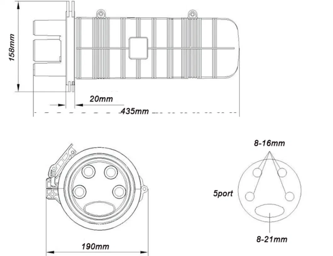 Factory Supply 96core 2 Inlet 2 Outlet Dome Type Fiber Optic Junction Box