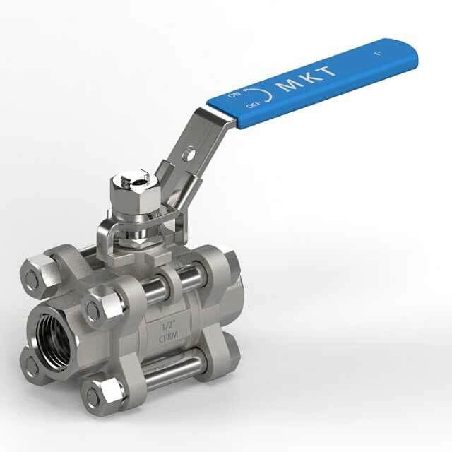 Rst ISO5211 Pad 3PC Floating Threaded Ball Valve 1000wog Hand Operate