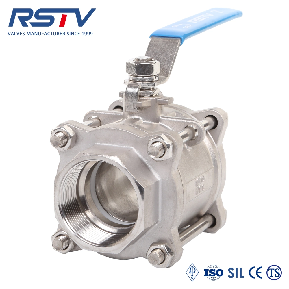 Rst ISO5211 Pad 3PC Floating Threaded Ball Valve 1000wog Hand Operate