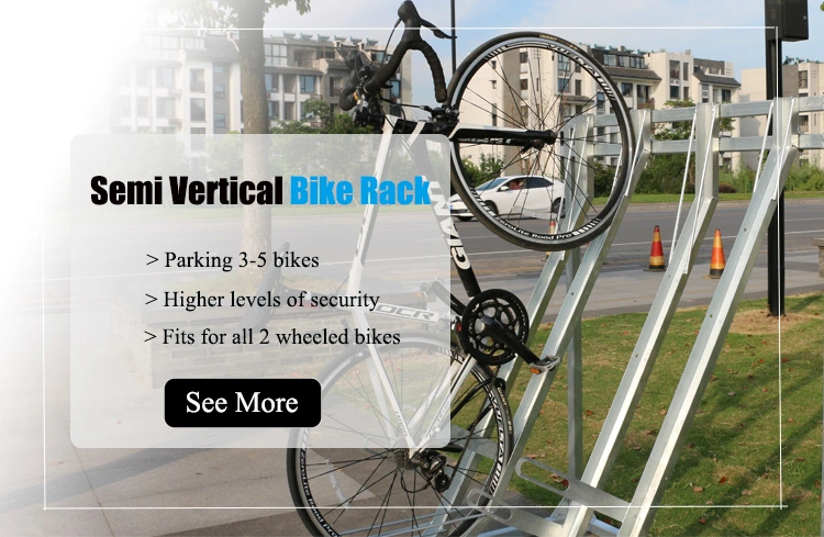 5 Bikes Multiple Durable Hot DIP Semi Vertical Bicycle Stand