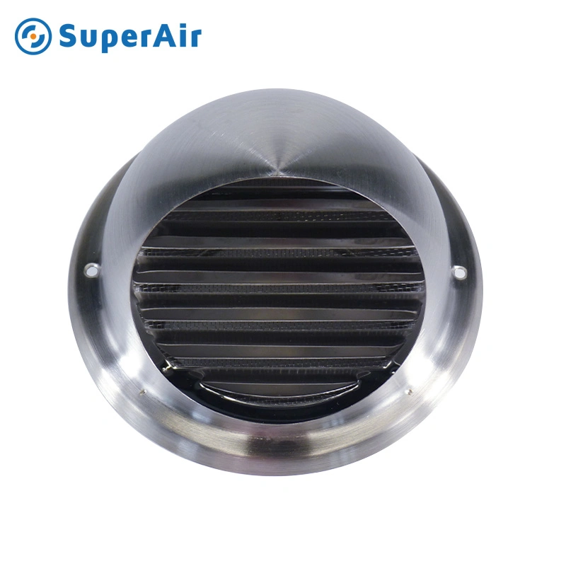 HVAC Stainless Steel Metal Round Vent Louvres with Mesh