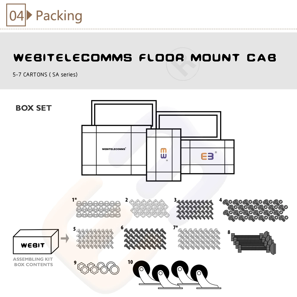 19&prime;&prime; Data Rack with Mounting Rail for Cable Management