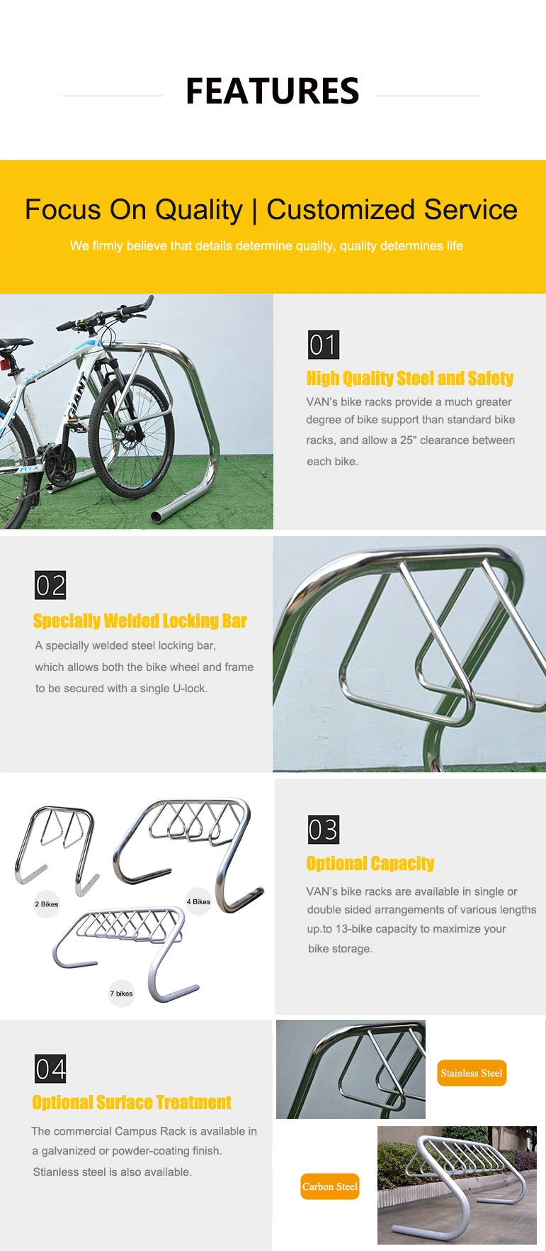 Standing Bike Storage Hanger Bicycle Parking Rack Park 7 Bikes Stand