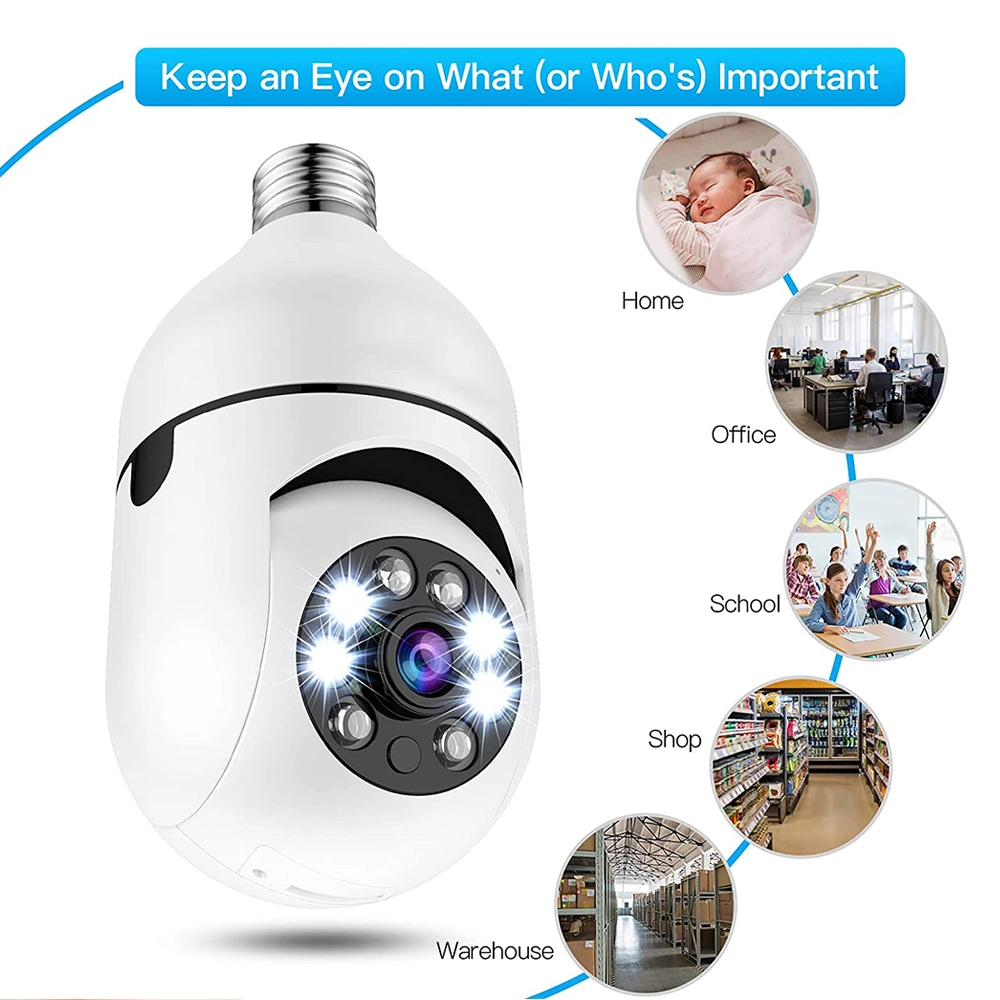 Hot Sell 1296p 3MP Wireless Night Vision Panoramic Surveillance Camera IR LED Light WiFi CCTV Bulb Security Camera