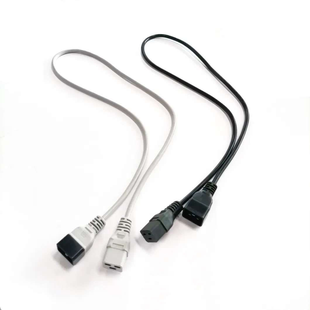 Grey 3 Metre C19 to C20 Power Extension Cable 1.5mmsq