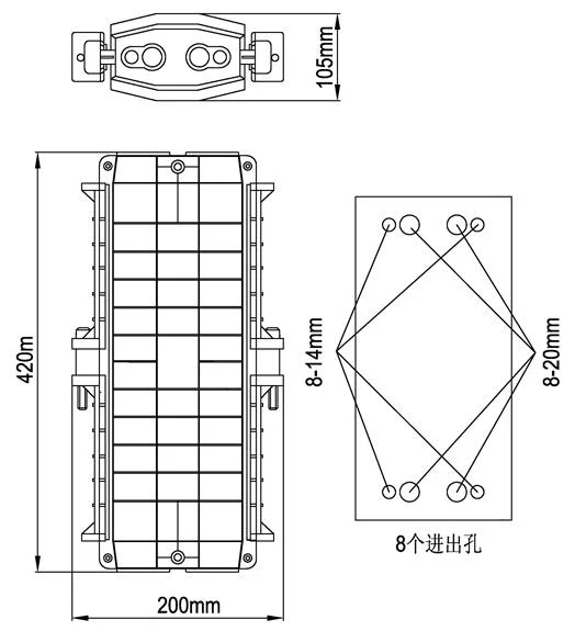 4 in 4 out Fiber Optical Splice Enclosure Box / FTTX Connection Box