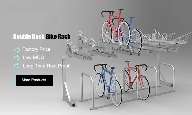 Two Tier Steel Bicycle Storage Vertical Floor Bike Parking System Rack Stands