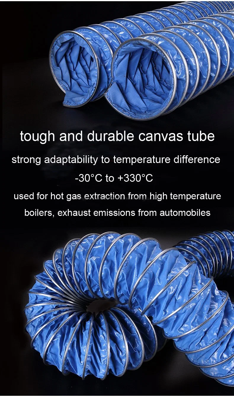 Air Conditioner Silicone Coating Flame Retardant Ventilation Pipe Flexible Metal Vent Pipe