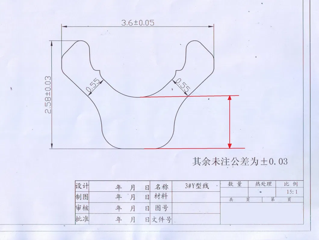 Y Teeth Wire Brass Y Wire for Y Teeth Zipper Preformed Zipper Wire