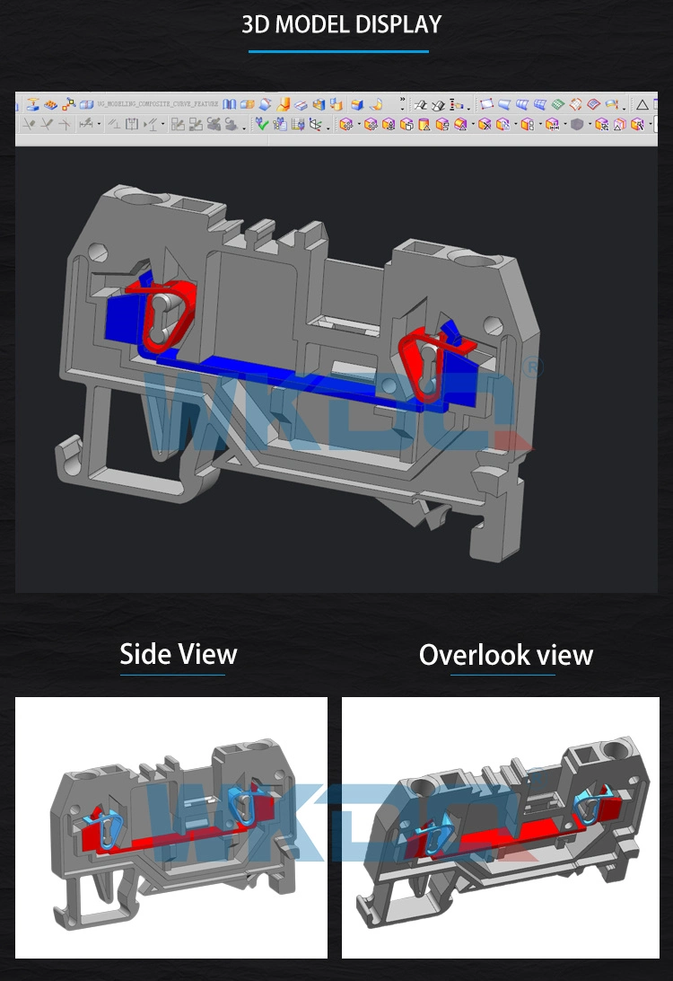 285-635 DIN Rail Mounted Spring Connecting Terminal Blocks