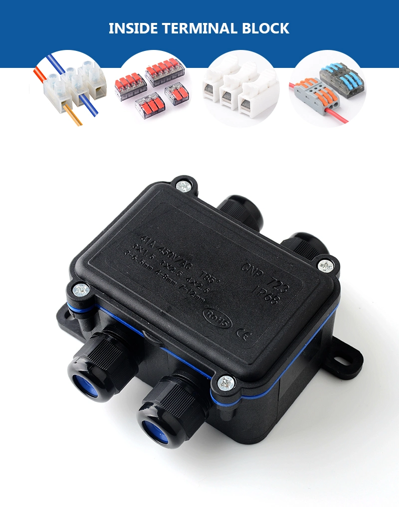 1 in 3 out IP68 Waterproof Junction Box for Wire Connection