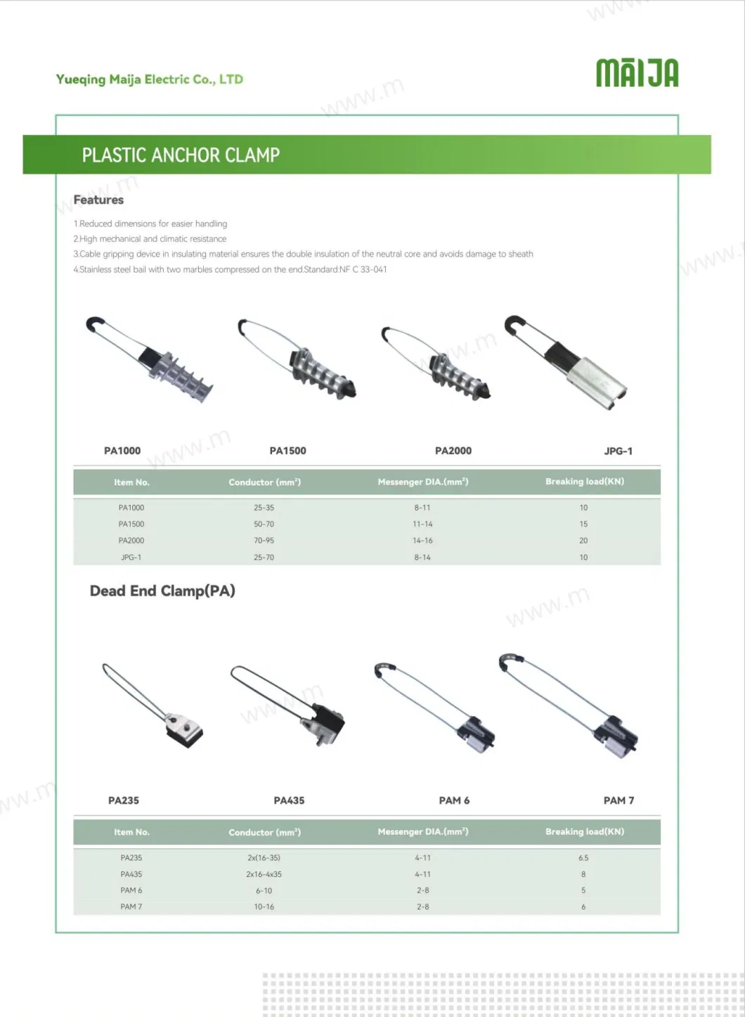 High-Quality Anchoring Clamp for Cable and Cable Installation