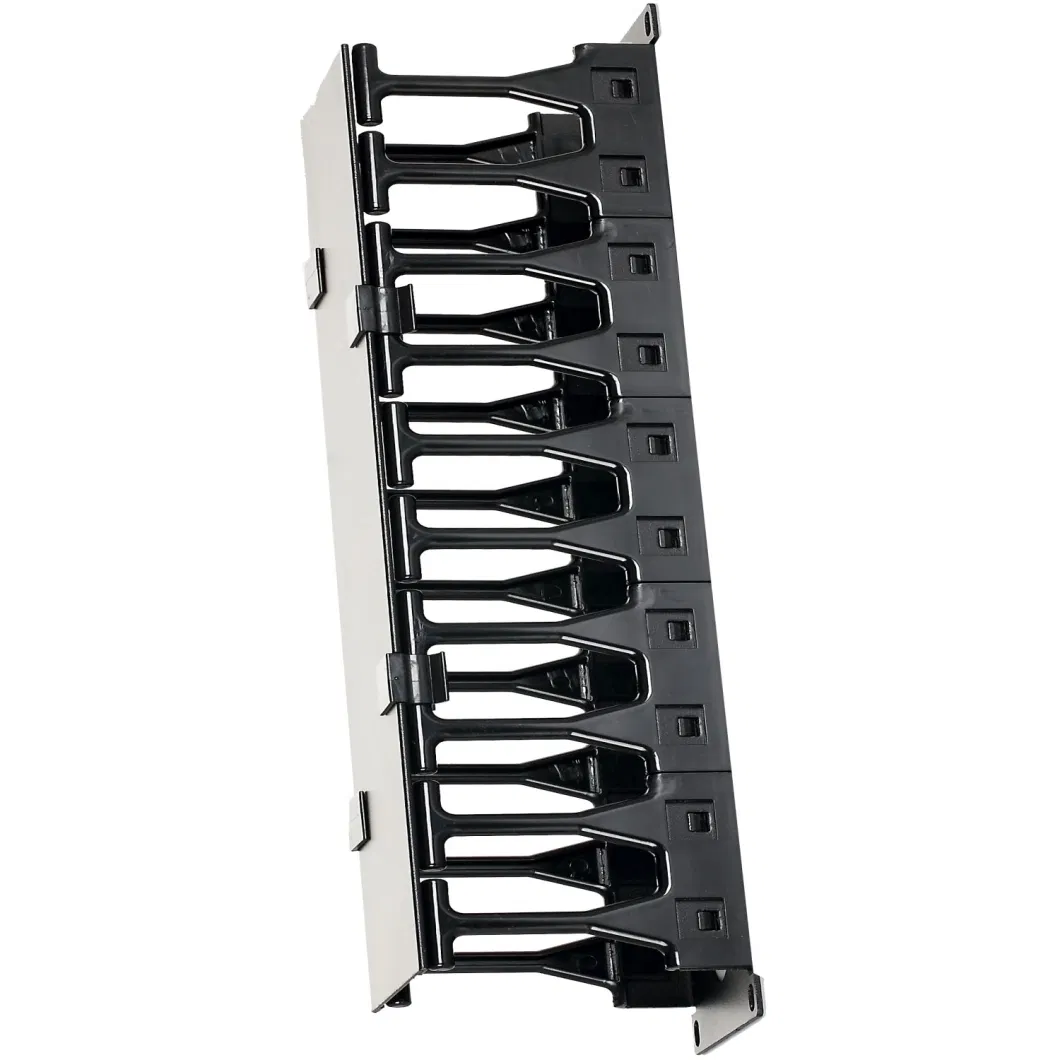 19inch Rackmount Ventical Metal Rack Cable Manager with Fingers Cover