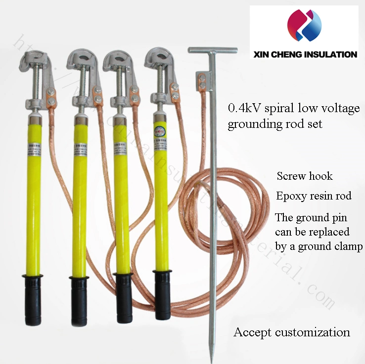 Portable Overhead Line Earthing Set Grounding Set, Pure Copper Cable