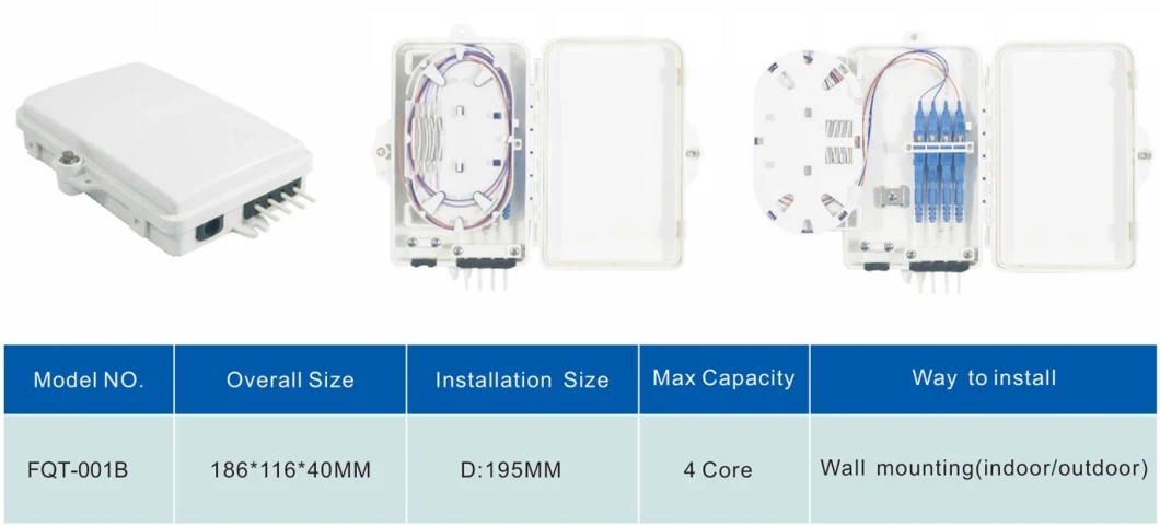 Factory Hot Sale 4 Port Fiber Termination Box 4 Terminal Junction Box