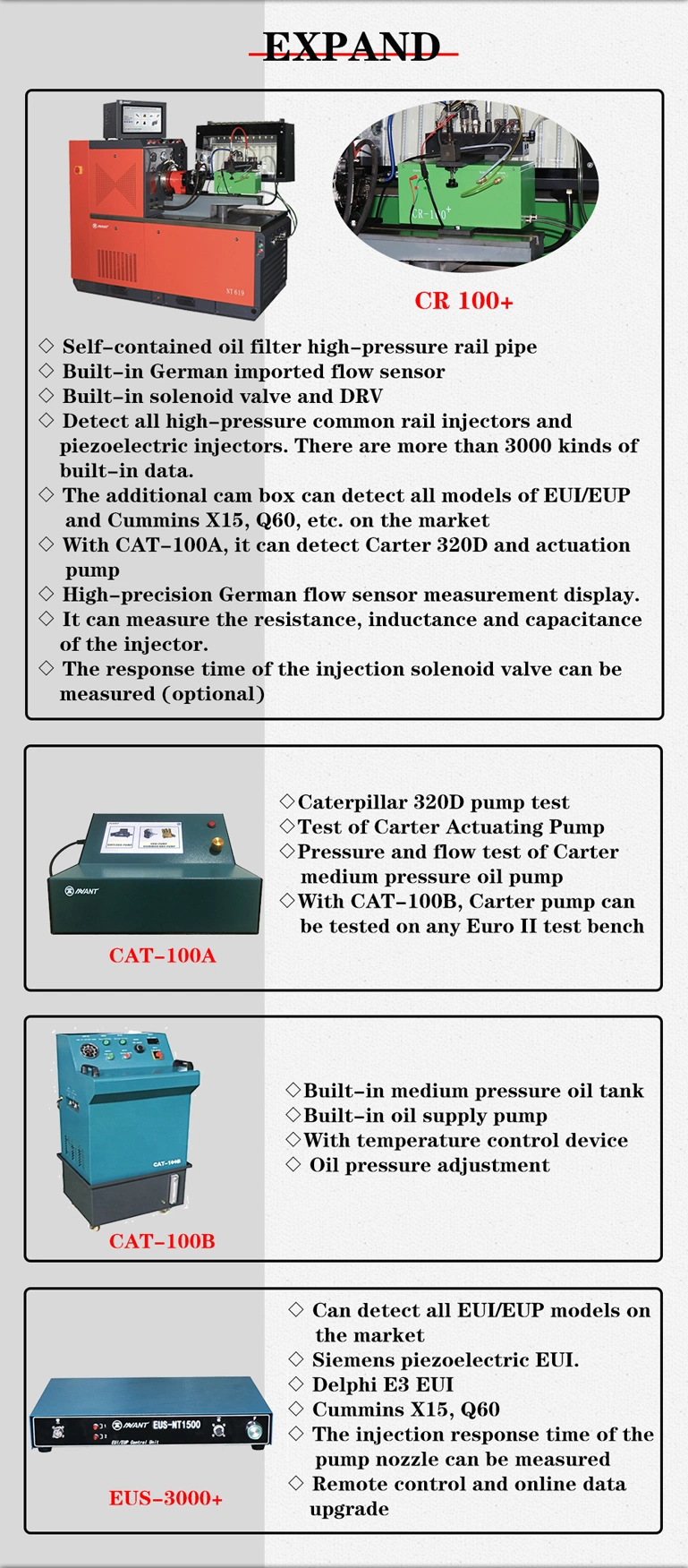 Conventional Diesel 12 Cylinders Calibration Machine, Includes Common Rail Injector and Piezo Injector Testing, Includes Eui Eup Testing and Cam Box